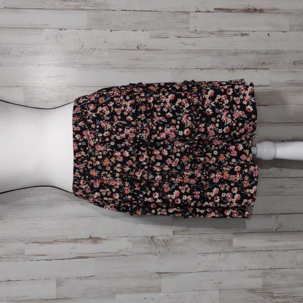 Shein Curvy Black Floral Skirt